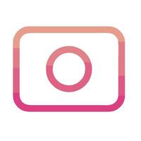 a pink and orange square camera icon vector