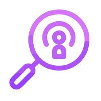 a magnifying glass icon with a keypad vector