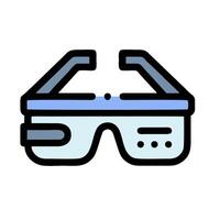 a pair of glasses with a blue light on it vector