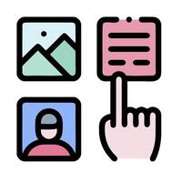a hand pointing to a document and a person vector