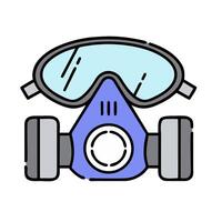 a gas mask and goggles on a white background vector