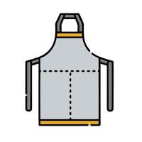 a gray apron with yellow trim on the side vector