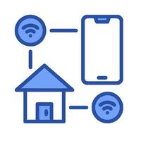 Home automation with wifi and smart home devices vector