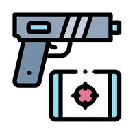 a gun and a wallet icon on a white background vector