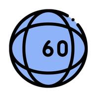 a blue globe with the number 60 on it vector