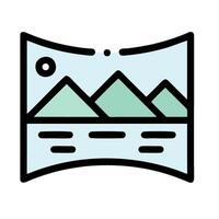 a flat image of mountains and a mountain range vector