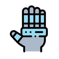 a robot hand with a glove on it vector