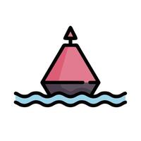 A pink sailboat floating in the ocean vector