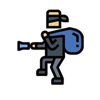 A man with a backpack and a megaphone vector