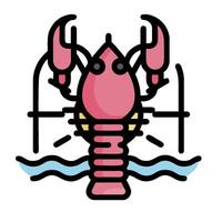 A lobster icon on a white background vector