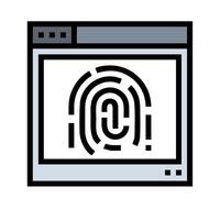 A fingerprint icon on a computer screen vector