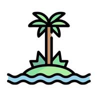 An island with a palm tree on it vector