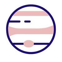 The planet jupiter in a circle with a line vector