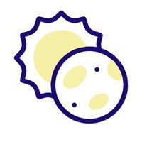 The moon and the sun are shown in a line vector