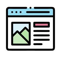 A web page with a mountain in the background vector