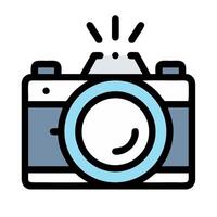 A camera icon with a flash on it vector