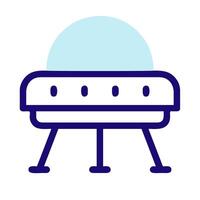 An illustration of a table with a chair on it vector