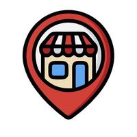 A map pin with a store icon vector