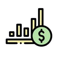 A dollar sign and a bar graph on a white background vector