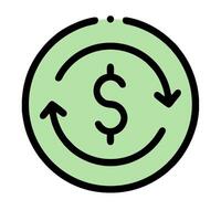 A green circle with an arrow pointing up vector