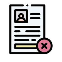 A document with a check mark and a person's face vector