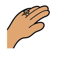 A hand with a ring on it vector
