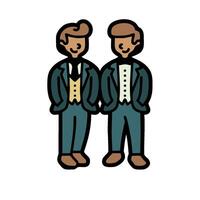 Two men in suits standing next to each other vector