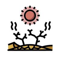 A desert with a sun and a tree vector
