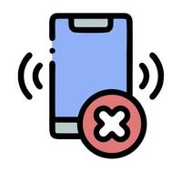 A phone with a red x on it and a sign that says no signal vector