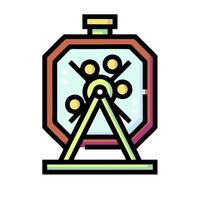 A colorful, flat icon of a wheel with a wheel on top vector