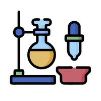A laboratory and a flask with a test tube vector