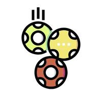 A colorful set of three balls with a black dot in the middle vector