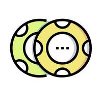 Two yellow and green rings with a button on top vector