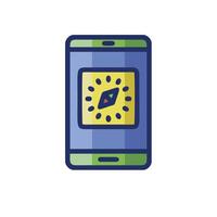 A phone with a clock on it vector
