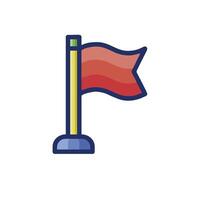 A red flag on a pole with a green handle vector