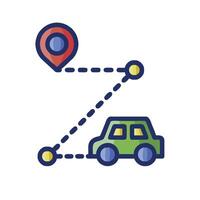 A car and a map with a pin on it vector