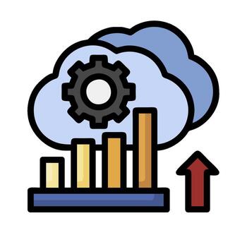 Cloud computing and data visualization vector