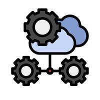 Cloud computing and data center infrastructure vector