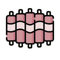 A group of meat on a stick icon vector