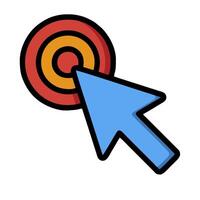 An arrow pointing at a target icon vector