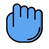 A blue hand gesture with a finger up vector