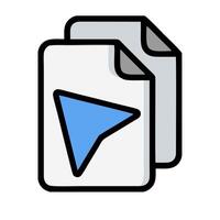A file icon with a blue triangle on it vector