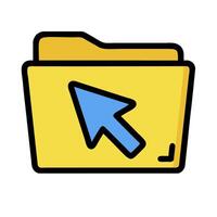 A folder with an arrow pointing to it vector