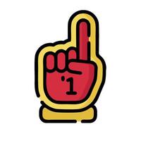 A red and yellow finger pointing up with the number one vector