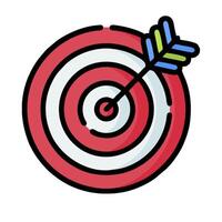 Target with arrow in the center of the target vector