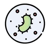 A green bacteria in a circle with dots vector