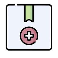 A medical file icon with a cross on it vector