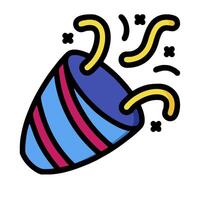 A colorful party hat with a stream of water coming out of it vector