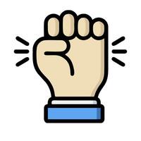 A fist with a light coming out of it vector