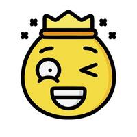 A cartoon face with a crown on it vector
